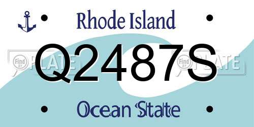 Q2487S Rhode Island License Plate
