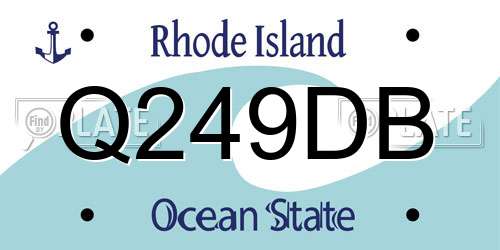 Q249DB Rhode Island License Plate