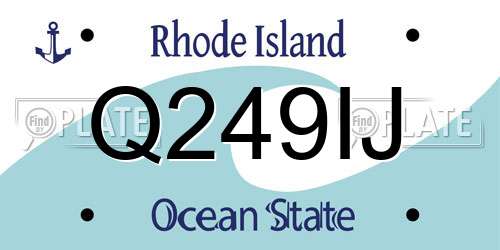 Q249IJ Rhode Island License Plate