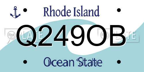 Q249OB Rhode Island License Plate