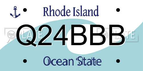 Q24BBB Rhode Island License Plate