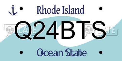 Q24BTS Rhode Island License Plate