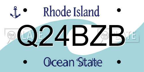 Q24BZB Rhode Island License Plate