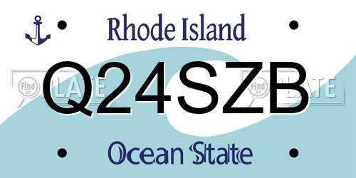 Q24SZB Rhode Island License Plate