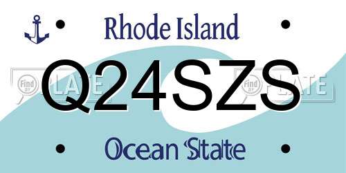 Q24SZS Rhode Island License Plate