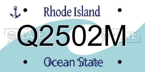 Q2502M Rhode Island License Plate