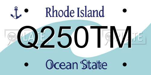 Q250TM Rhode Island License Plate