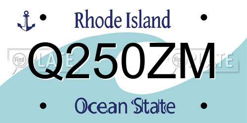 Q250ZM Rhode Island License Plate