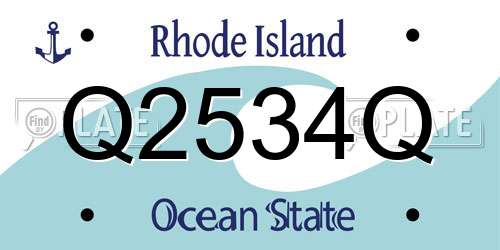 Q2534Q Rhode Island License Plate