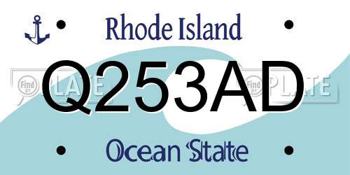 Q253AD Rhode Island License Plate