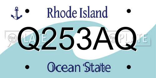 Q253AQ Rhode Island License Plate