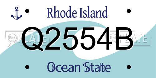 Q2554B Rhode Island License Plate