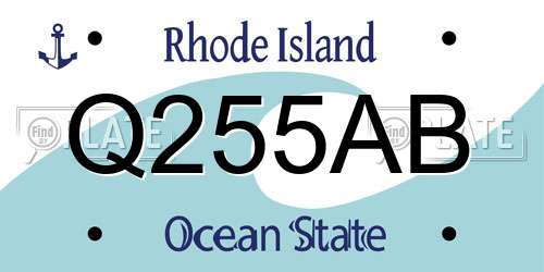 Q255AB Rhode Island License Plate