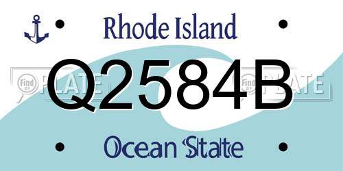 Q2584B Rhode Island License Plate