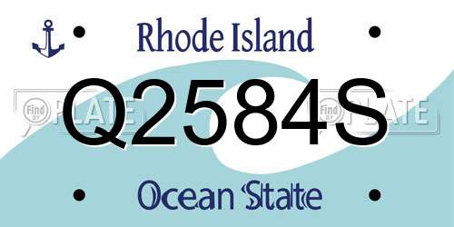 Q2584S Rhode Island License Plate