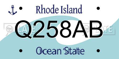 Q258AB Rhode Island License Plate