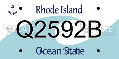 Q2592B Rhode Island License Plate