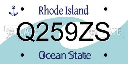 Q259ZS Rhode Island License Plate