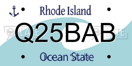 Q25BAB Rhode Island License Plate