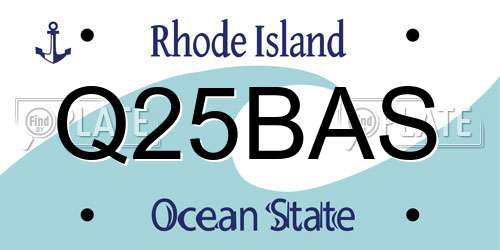 Q25BAS Rhode Island License Plate