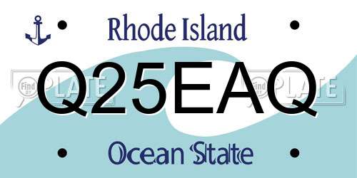 Q25EAQ Rhode Island License Plate