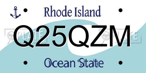 Q25QZM Rhode Island License Plate