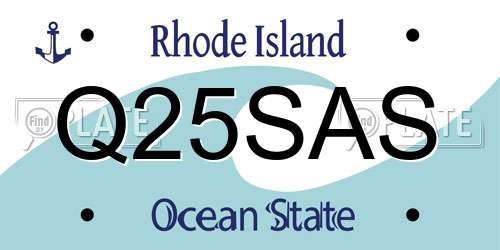 Q25SAS Rhode Island License Plate