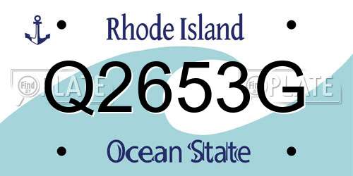 Q2653G Rhode Island License Plate