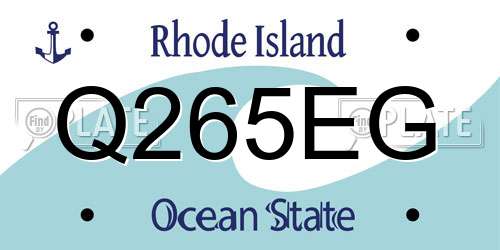 Q265EG Rhode Island License Plate