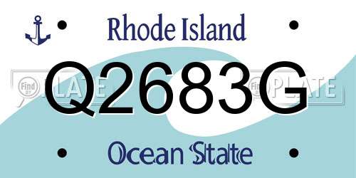 Q2683G Rhode Island License Plate