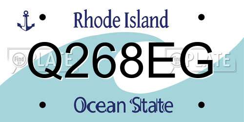 Q268EG Rhode Island License Plate
