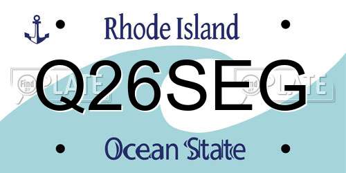 Q26SEG Rhode Island License Plate