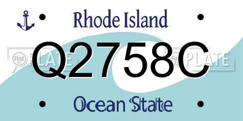 Q2758C Rhode Island License Plate