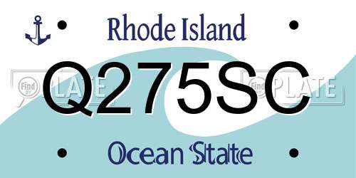 Q275SC Rhode Island License Plate