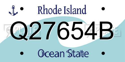 Q27654B Rhode Island License Plate
