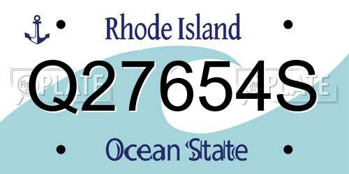 Q27654S Rhode Island License Plate