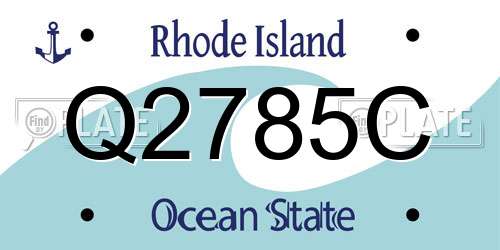 Q2785C Rhode Island License Plate