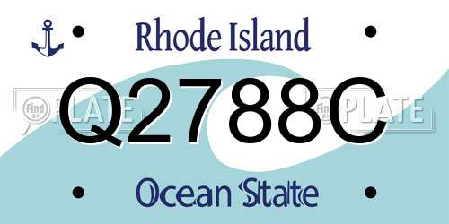 Q2788C Rhode Island License Plate