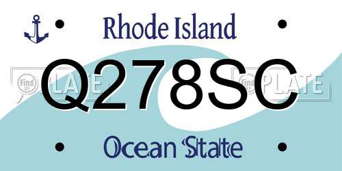 Q278SC Rhode Island License Plate
