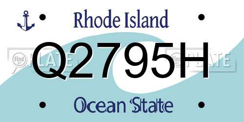 Q2795H Rhode Island License Plate