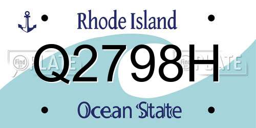 Q2798H Rhode Island License Plate