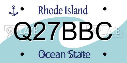 Q27BBC Rhode Island License Plate