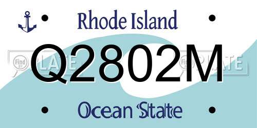 Q2802M Rhode Island License Plate