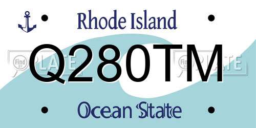 Q280TM Rhode Island License Plate