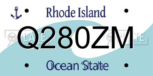 Q280ZM Rhode Island License Plate