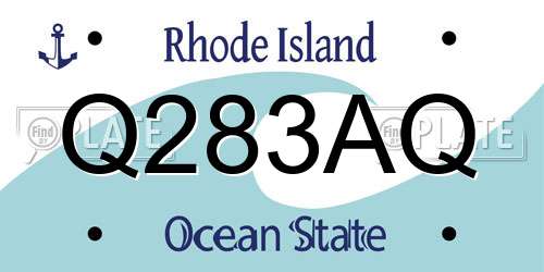 Q283AQ Rhode Island License Plate
