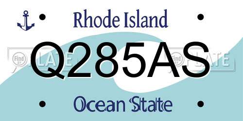 Q285AS Rhode Island License Plate