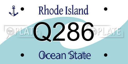 Q286 Rhode Island License Plate