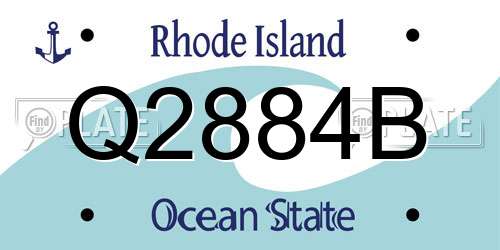 Q2884B Rhode Island License Plate