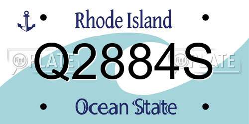Q2884S Rhode Island License Plate